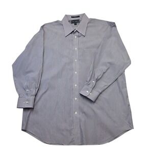 Paul Fredrick Mens 17 1/2-33 Classic Fit Striped Long Sleeve Button Down Shirt